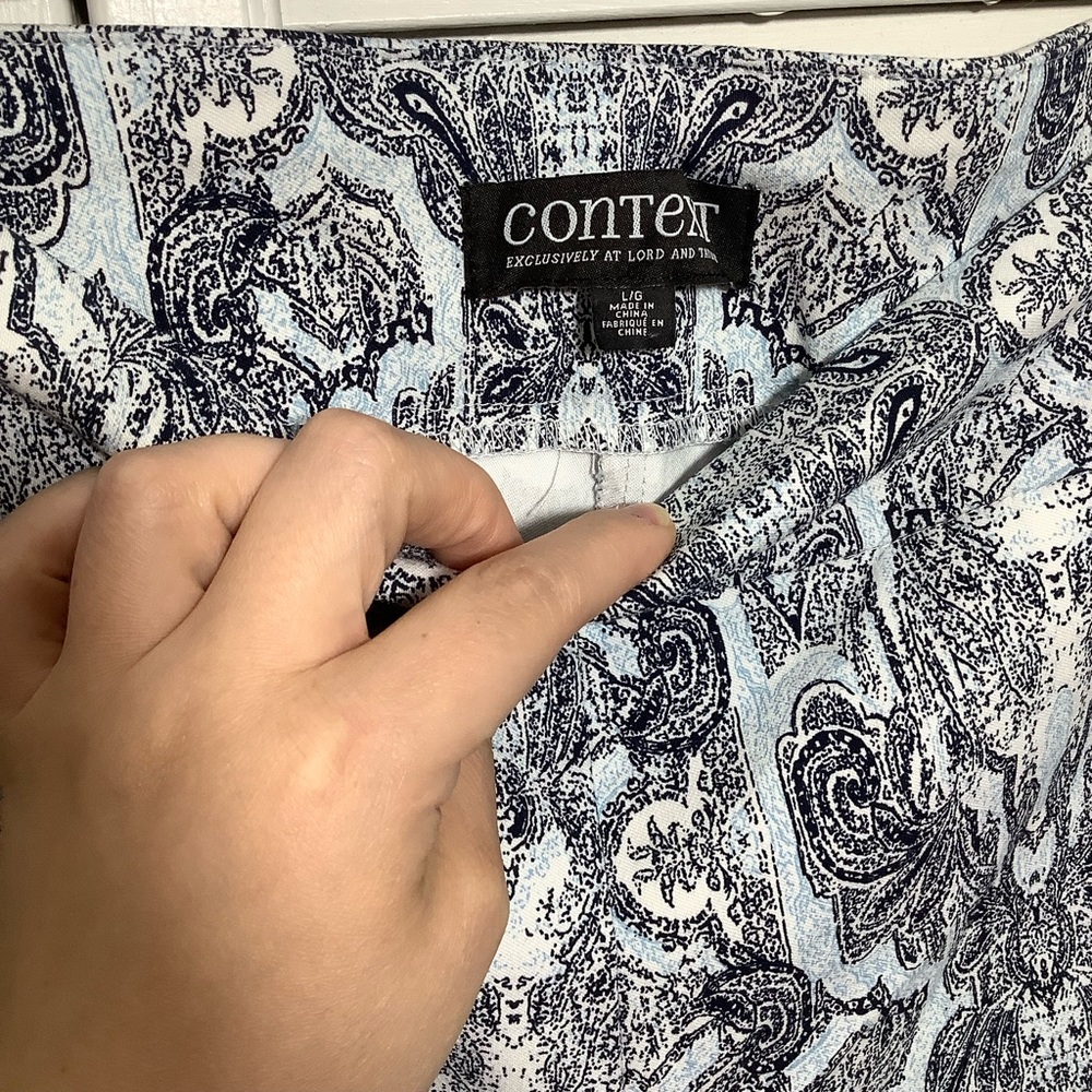 Context Blue And White Patterned Ankle Pants, Siz… - image 4
